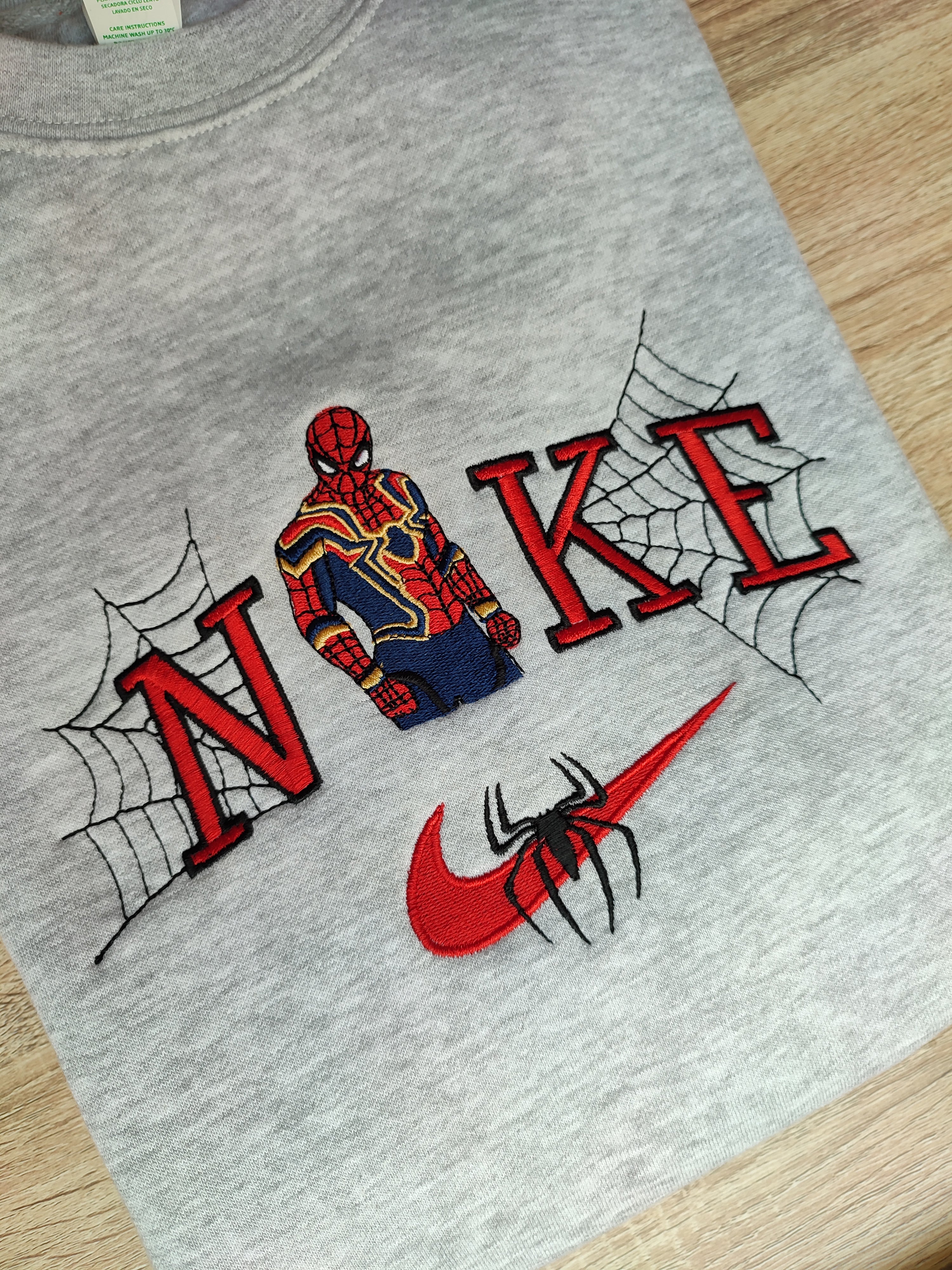 Embroidered Spider Comic Inspiration Unisex Crewneck Sweatshirt, T-shirt, Hoodie vintage Embroidered Clothes