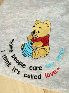 Cartoon Honey LOver Embroidered Unisex Sweatshirt, Embroidered Bear, Lovers Moda Embroidered, Cartoons fashion