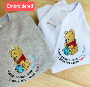 Cartoon Honey LOver Embroidered Unisex Sweatshirt, Embroidered Bear, Lovers Moda Embroidered, Cartoons fashion